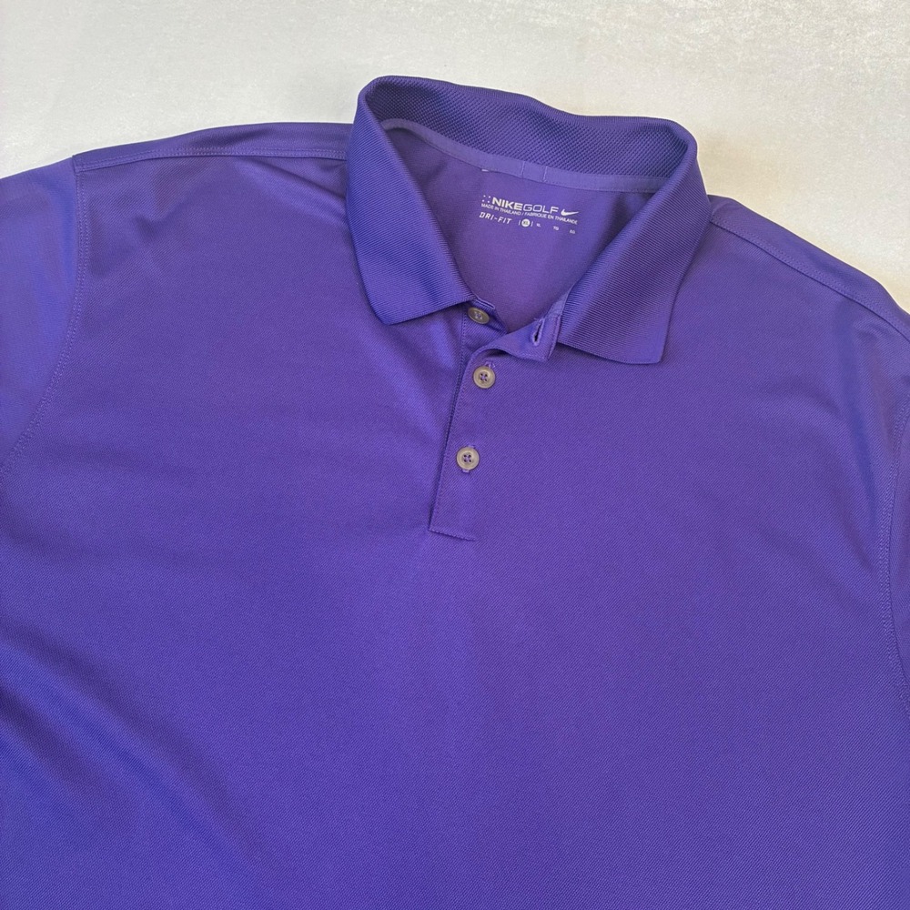 Nike Golf Polo Shirt Mens XL Purple Dri-FIT Short Sleeve‎ Performance Athletic